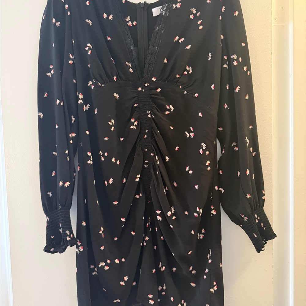 Thakoon Black Floral Long Sleeve Dress